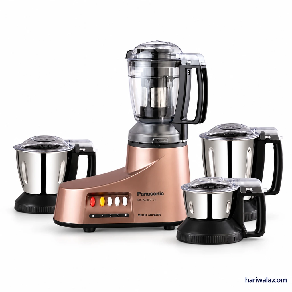 Panasonic Super Mixer Grinder MX-AC400TSK with 4 Jars – Golden