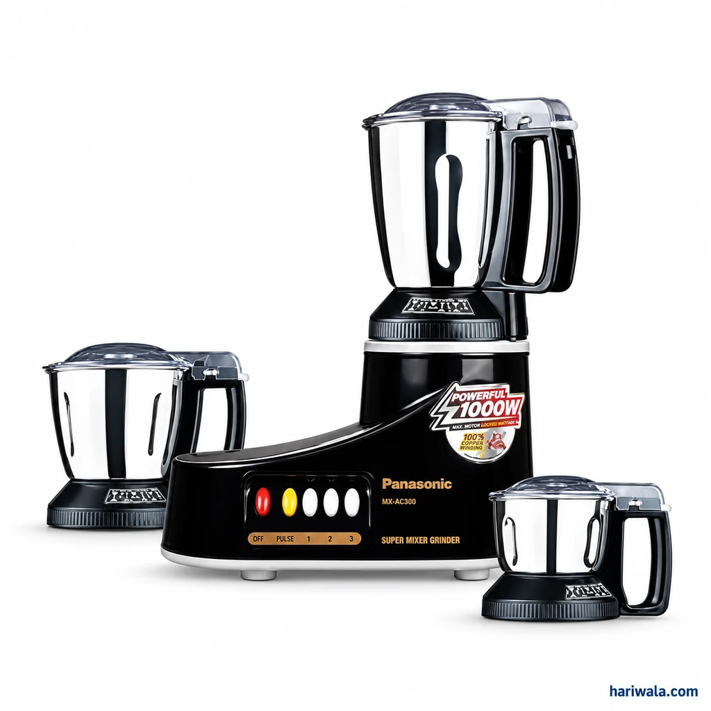 Panasonic Super Mixer Grinder MX-AC300 with 3 Jars – Black