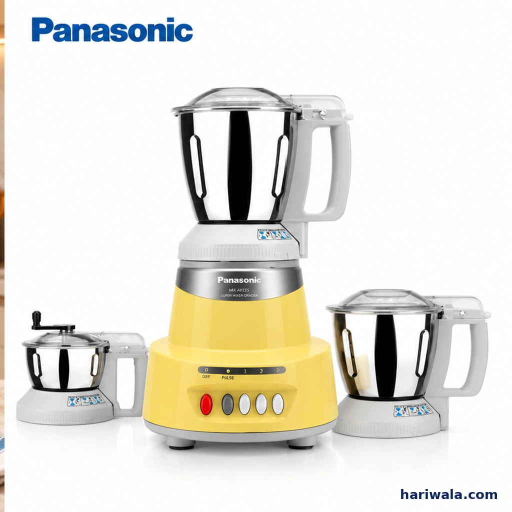 Panasonic Mixer Grinder MX-AV325 with 3 Jars – 1500W Topaz Yellow