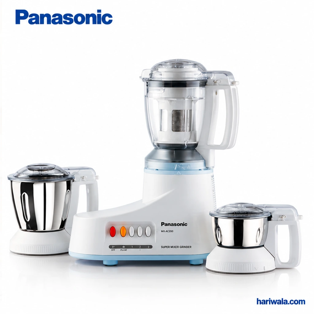 Panasonic Super Mixer Grinder MX-AC350 with 3 Jars – Silver