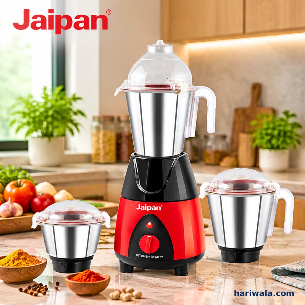 Jaipan Butler High Performance Mixer Grinder with 3 Jars – 850W Yellow & Black