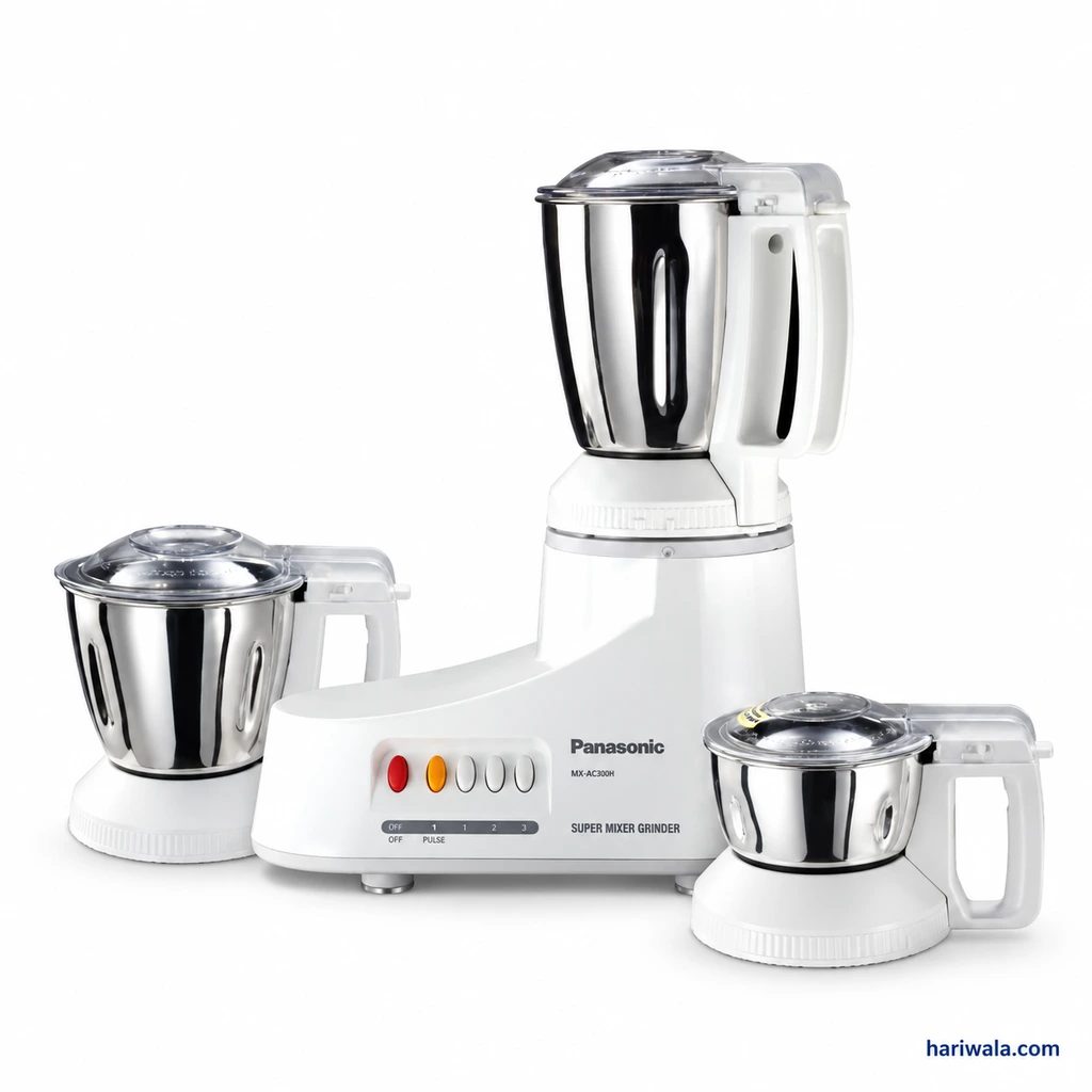 Panasonic Super Mixer Grinder MX-AC300H with 3 Jars – White