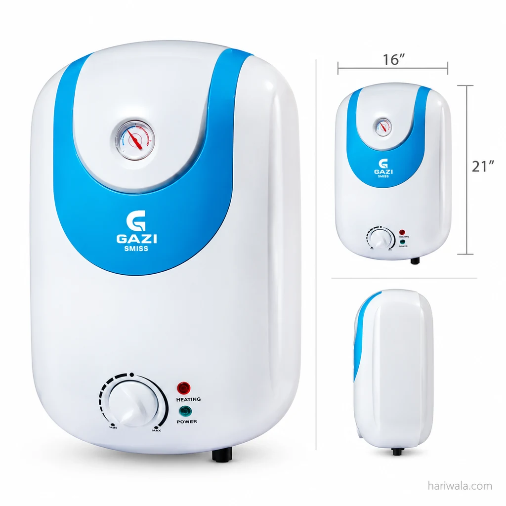 Gazi Smiss Electric Geyser 20CF – 20 Liters, 2000W