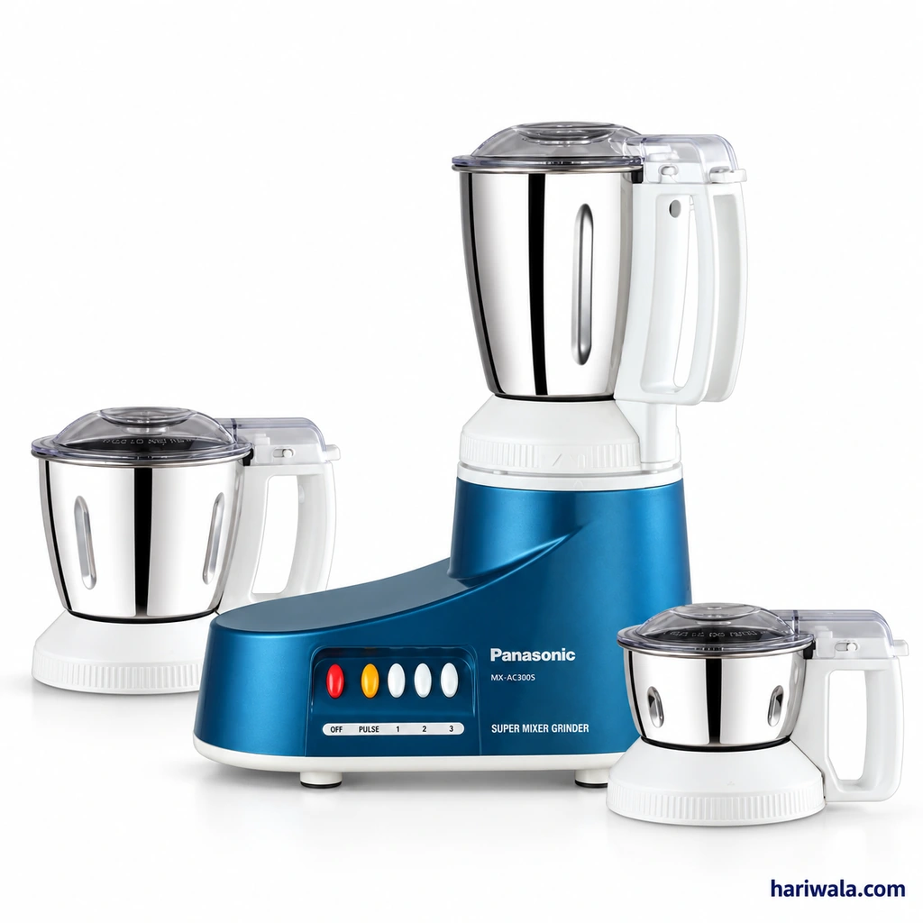 Panasonic Super Mixer Grinder MX-AC300S-A with 3 Jars – Blue