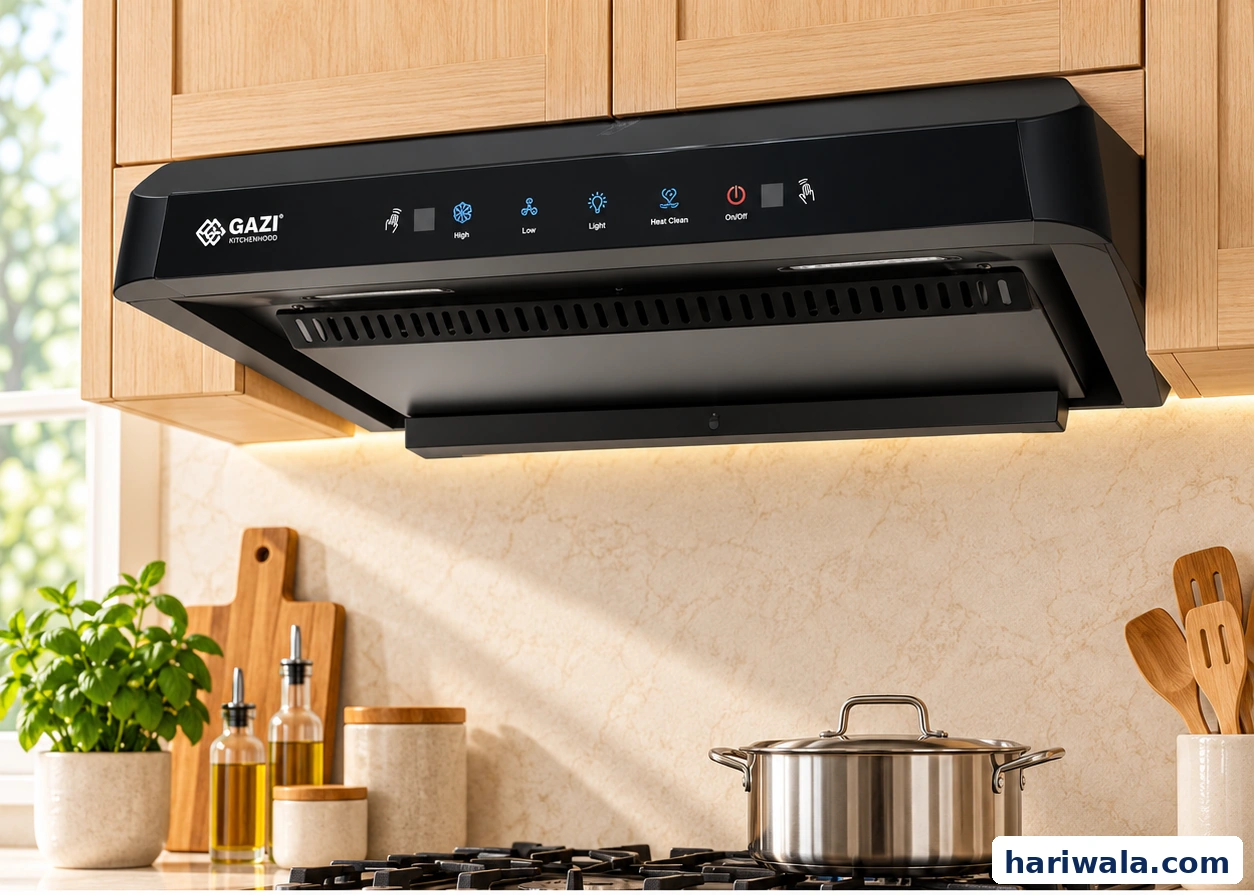 Gazi Smiss HY-722CT Kitchen Hood with Hand Motion Sensor & LED Touch Display