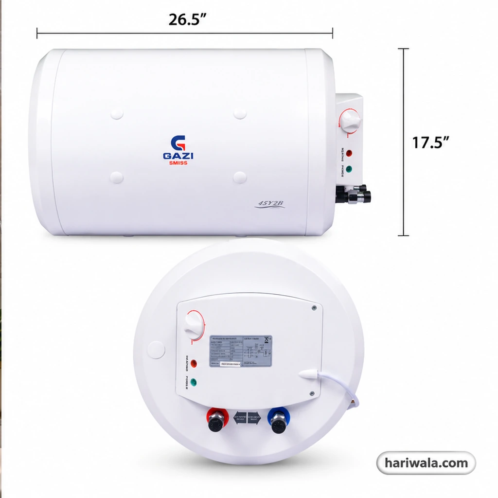 Gazi Smiss Electric Geyser 45Y2B – 45 Liters, 2000W