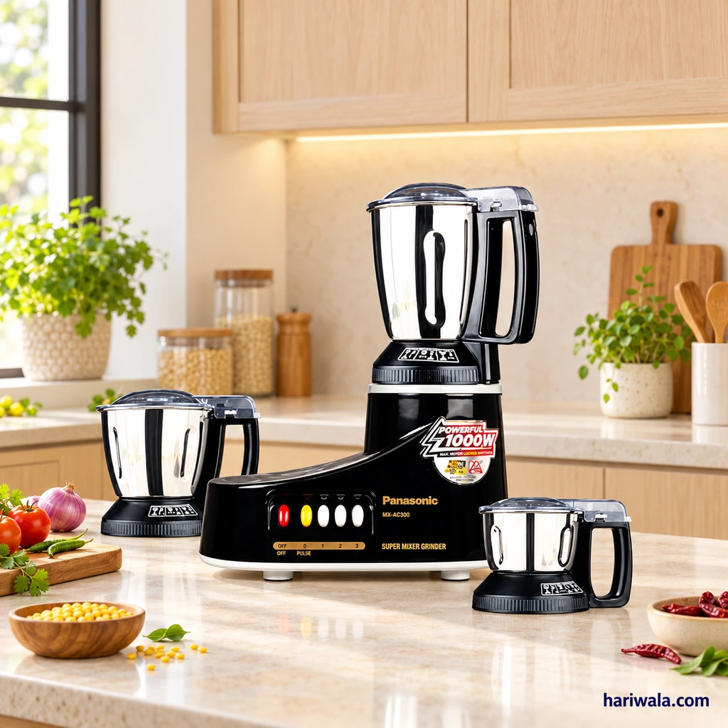 Panasonic Super Mixer Grinder MX-AC300 with 3 Jars – Black
