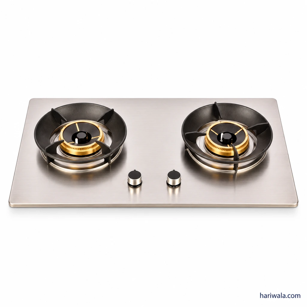 Gazi Stainless Steel Double Burner Gas Stove P-311