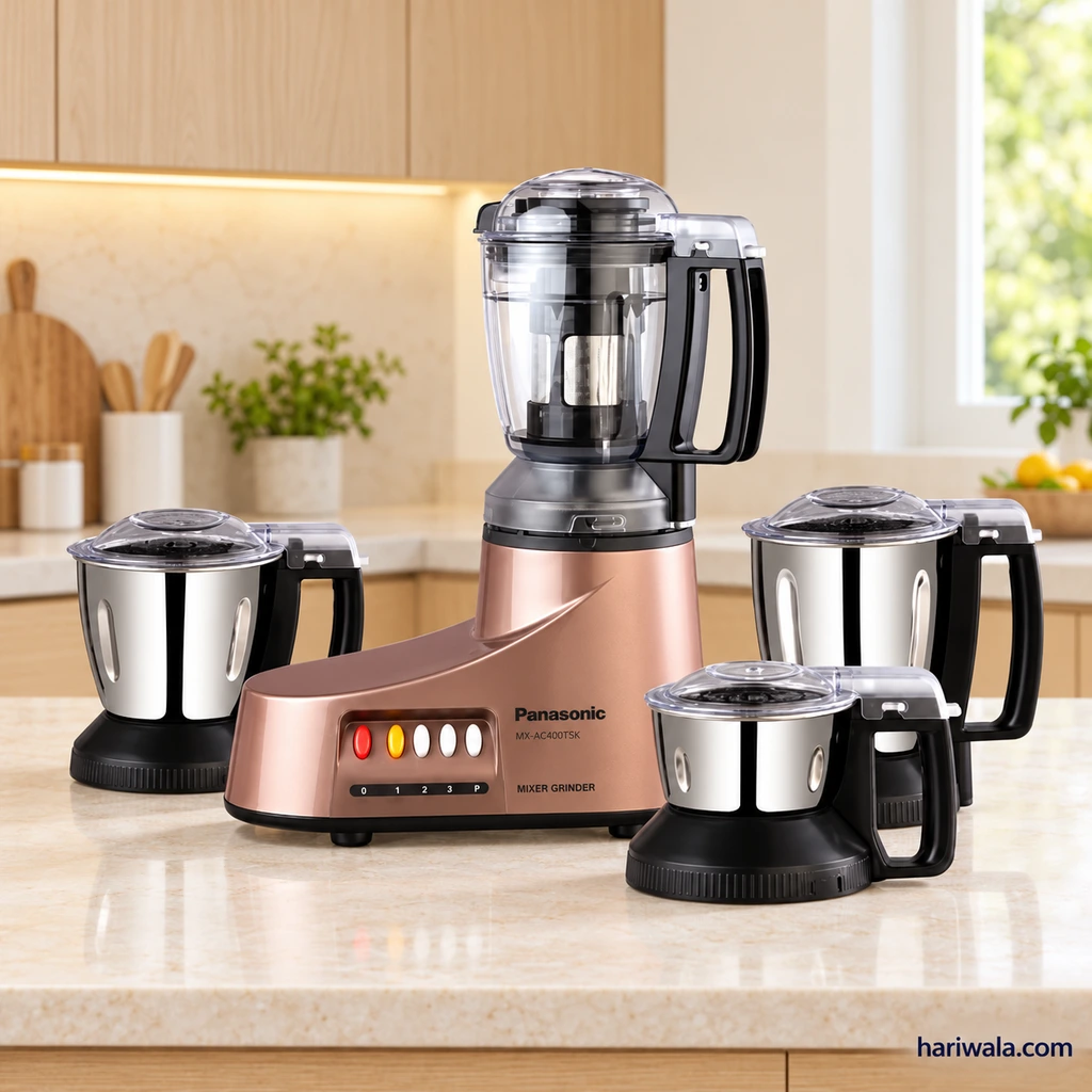 Panasonic Super Mixer Grinder MX-AC400TSK with 4 Jars – Golden