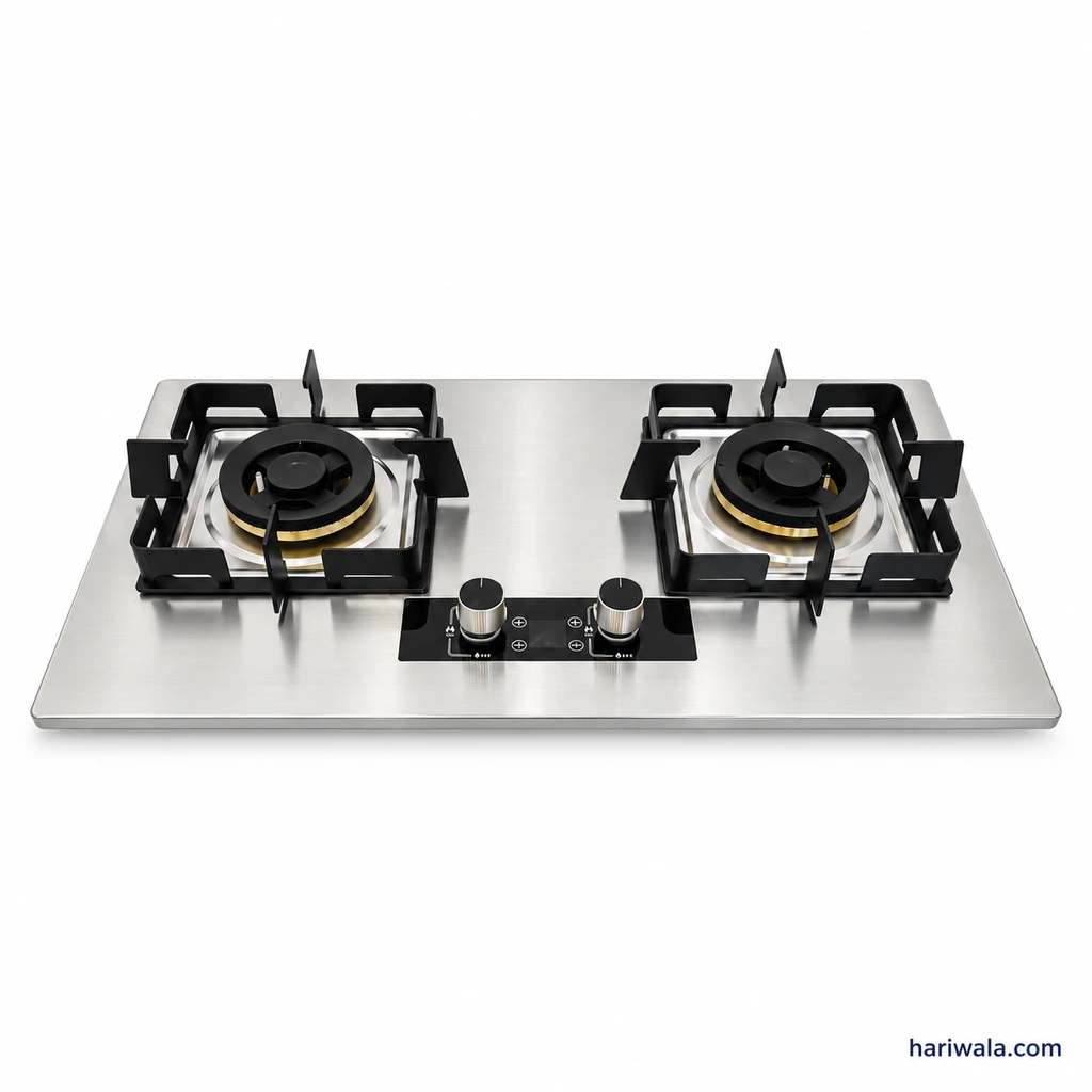 Gazi Smiss Stainless Steel Double Burner Gas Stove GA-BGS-36