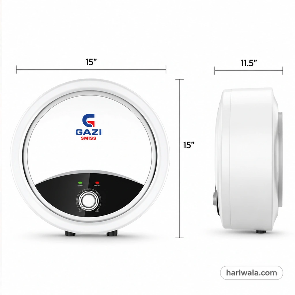 Gazi Electric Geyser 10KD – 10 Liters, 2000W