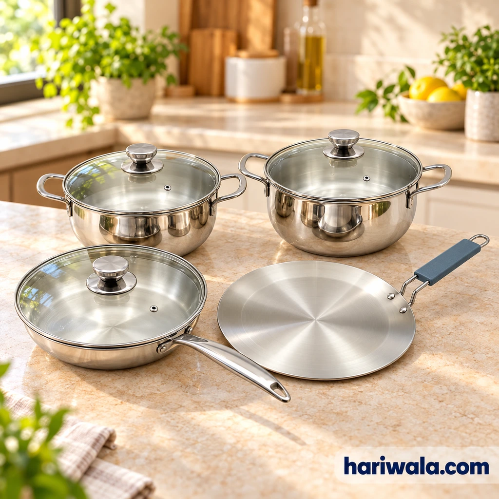 Kiam Tri-Ply Stainless Steel Cookware Set – 7pcs