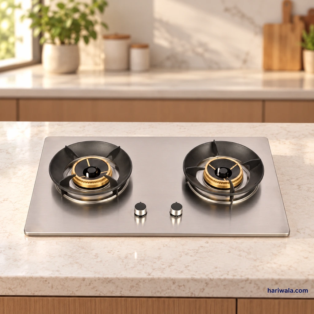 Gazi Stainless Steel Double Burner Gas Stove P-311