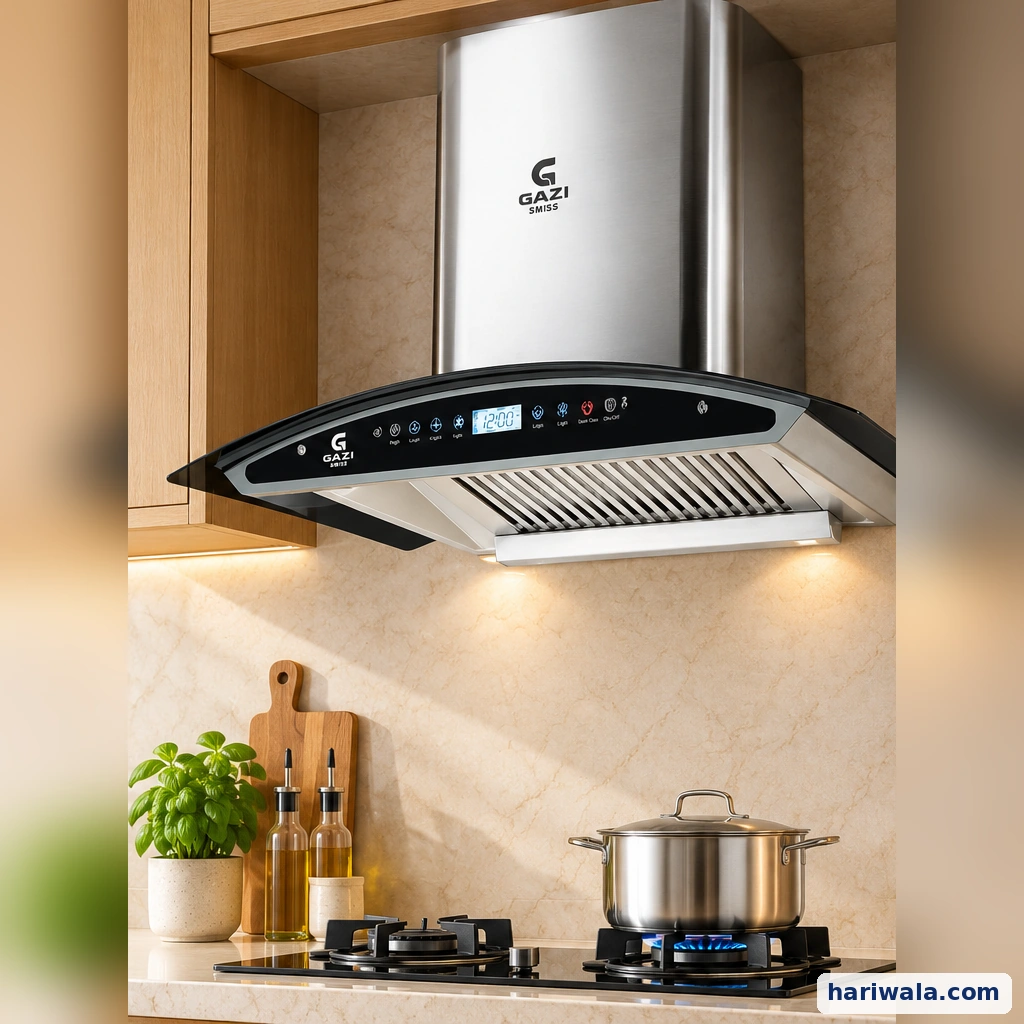 Gazi Smiss HY-912A Kitchen Hood with Hand Motion Sensor & LED Touch Display