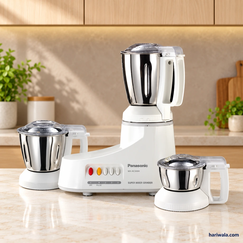 Panasonic Super Mixer Grinder MX-AC300H with 3 Jars – White