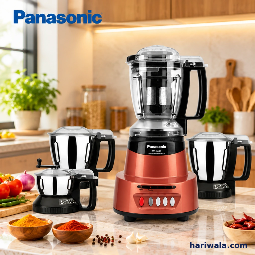 Panasonic Mixer Grinder MX-AV425 with 4 Jars – 1500W Rustic Red