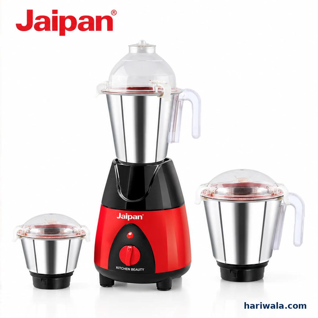 Jaipan Butler High Performance Mixer Grinder with 3 Jars – 850W Yellow & Black