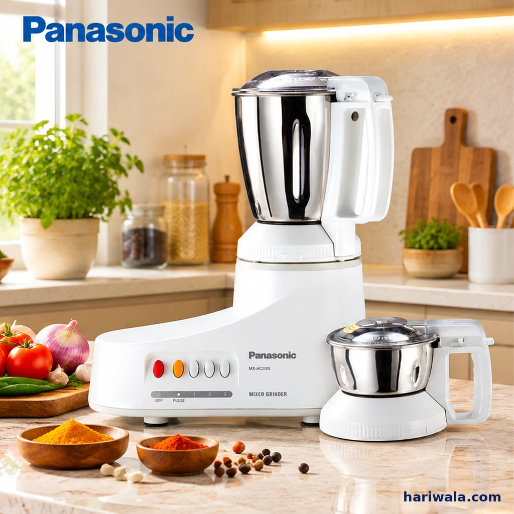 Panasonic Super Mixer Grinder MX-AC210S with 2 Jars – White