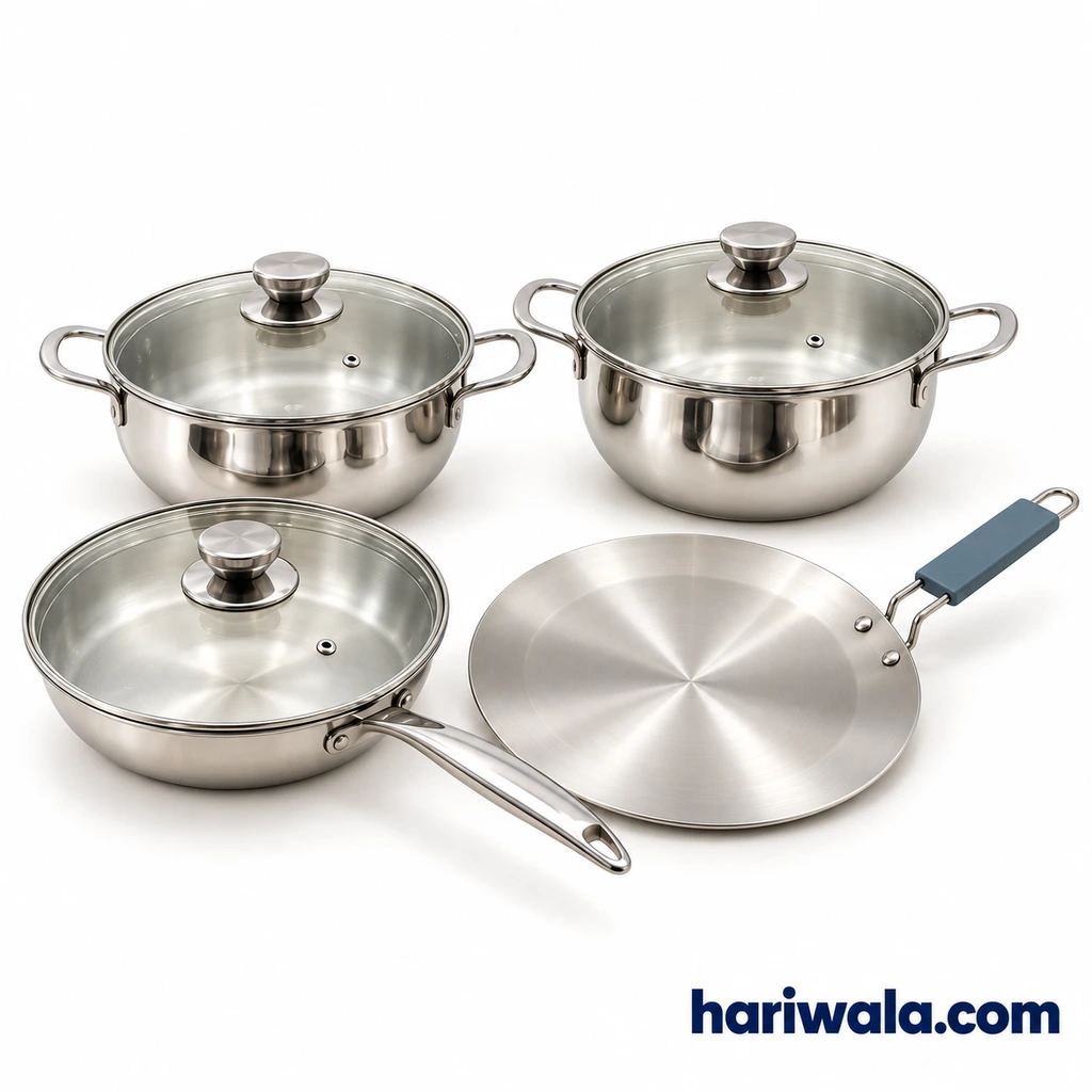 Kiam Tri-Ply Stainless Steel Cookware Set – 7pcs
