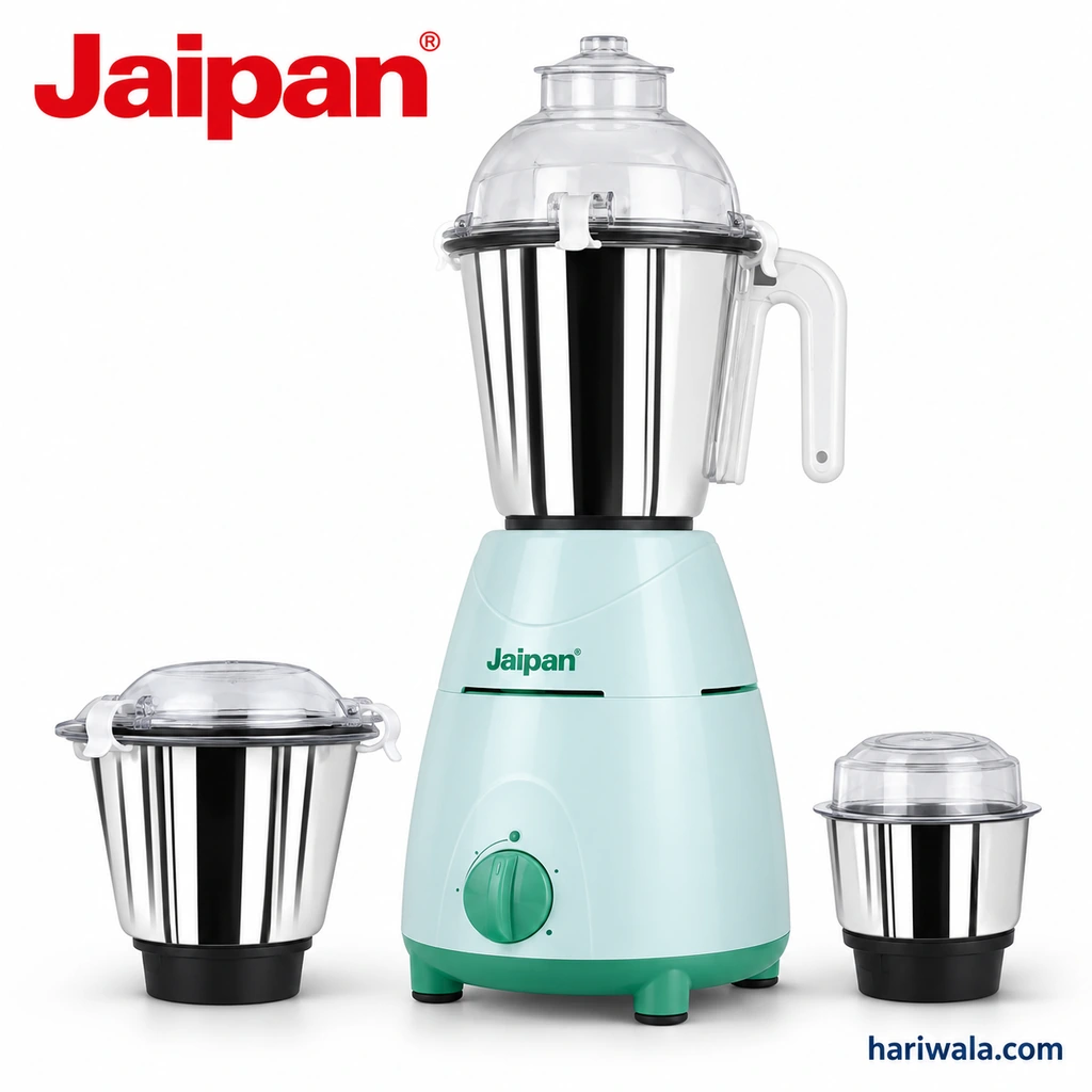 Jaipan Family Mate Mixer Grinder with 3 Jars – 1000W White & Green