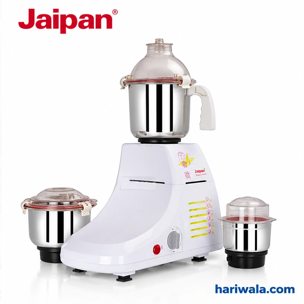 Jaipan Heavy Duty Old Family Mate Mixer Grinder with 3 Jars – 1000W White