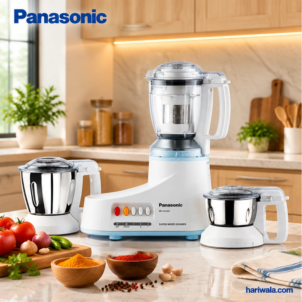 Panasonic Super Mixer Grinder MX-AC350 with 3 Jars – Silver