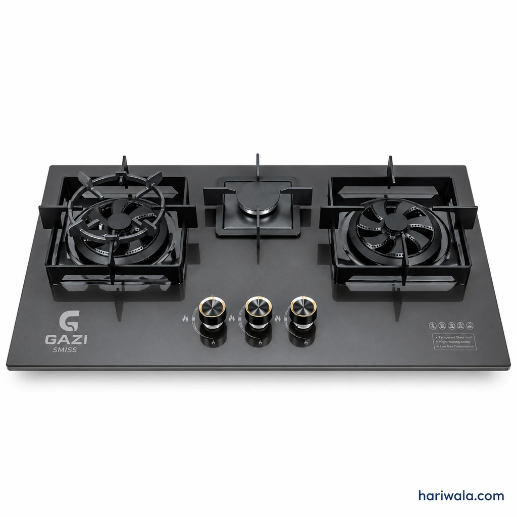 Gazi Smiss Ceramic Marble 3 Burner Gas Stove GH-8301M
