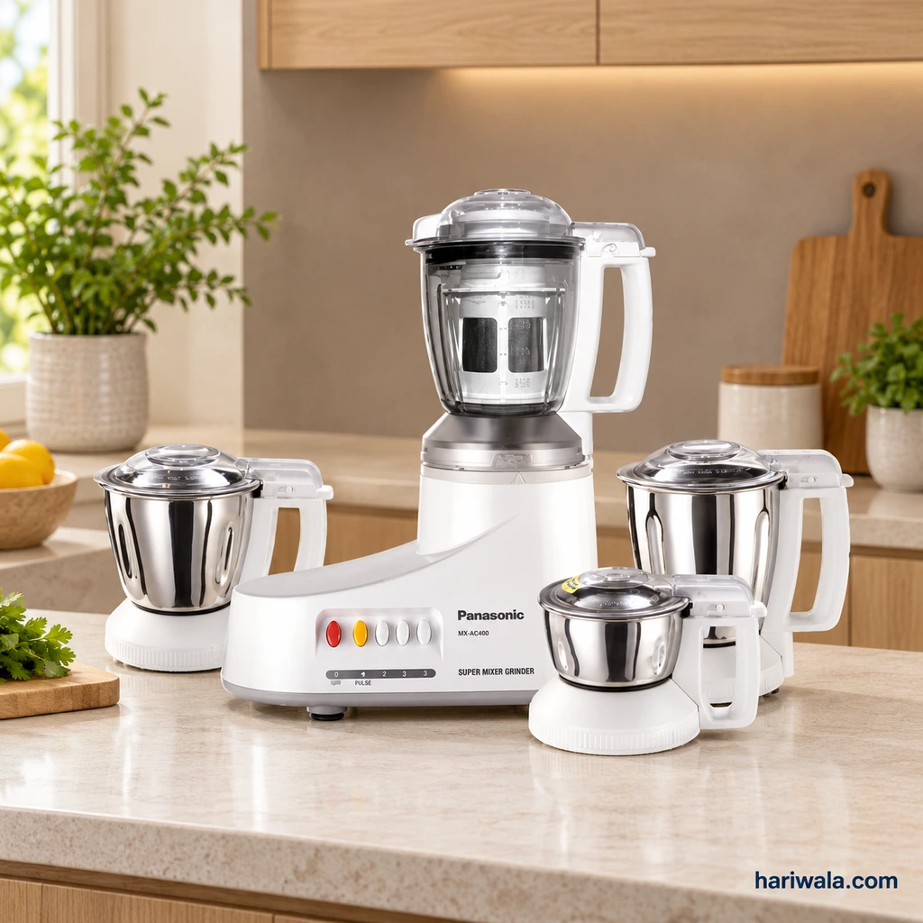 Panasonic Super Mixer Grinder MX-AC400 with 4 Jars – White