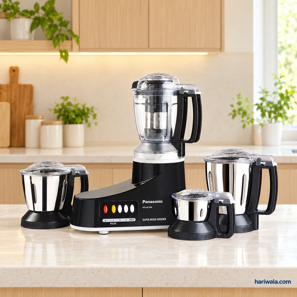 Panasonic Super Mixer Grinder MX-AC400 with 4 Jars – Black
