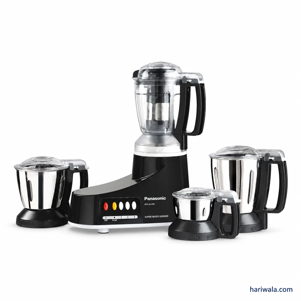 Panasonic Super Mixer Grinder MX-AC400 with 4 Jars – Black