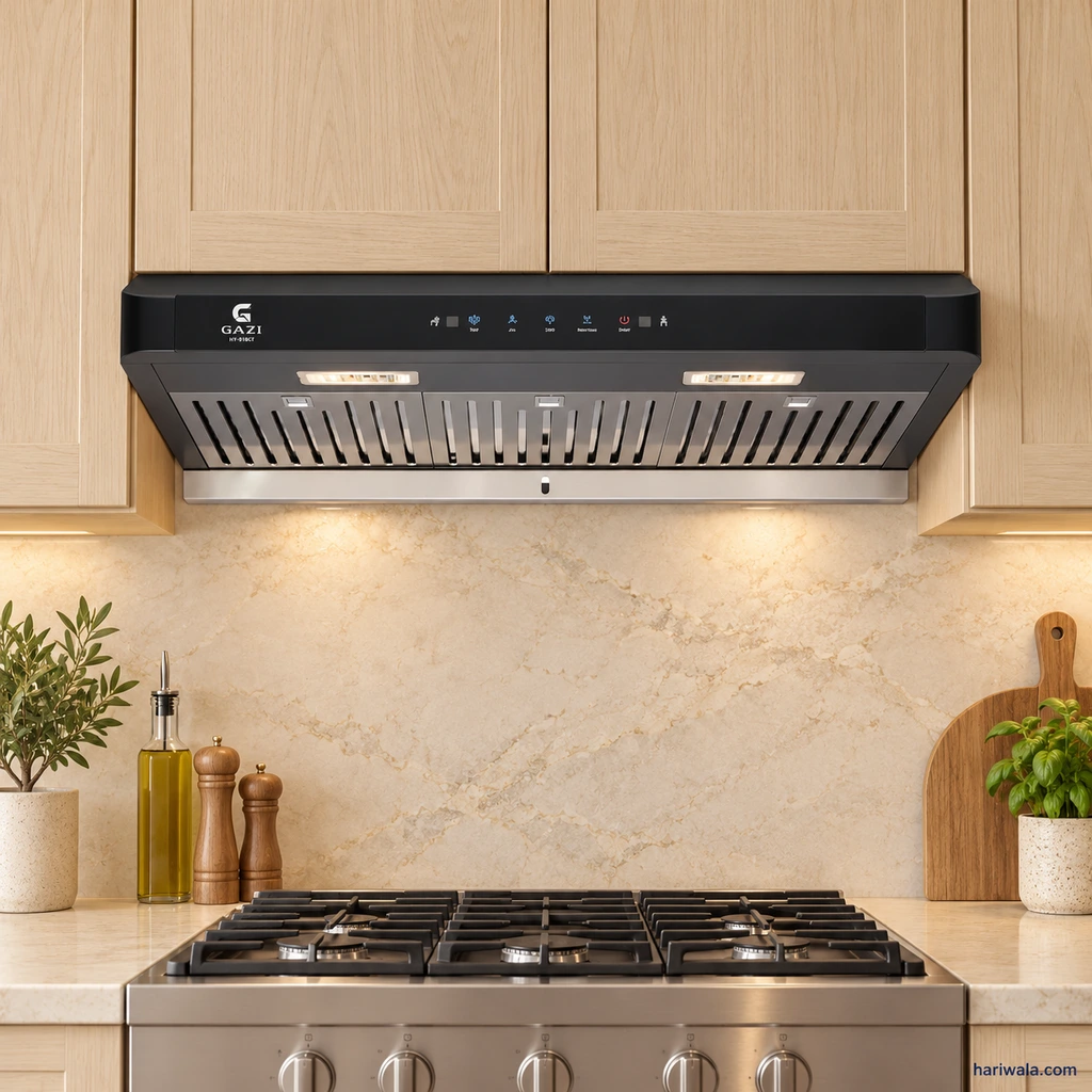 Gazi Smiss Kitchen Hood HY-918CT with Hand Motion Sensor and LED Touch Display