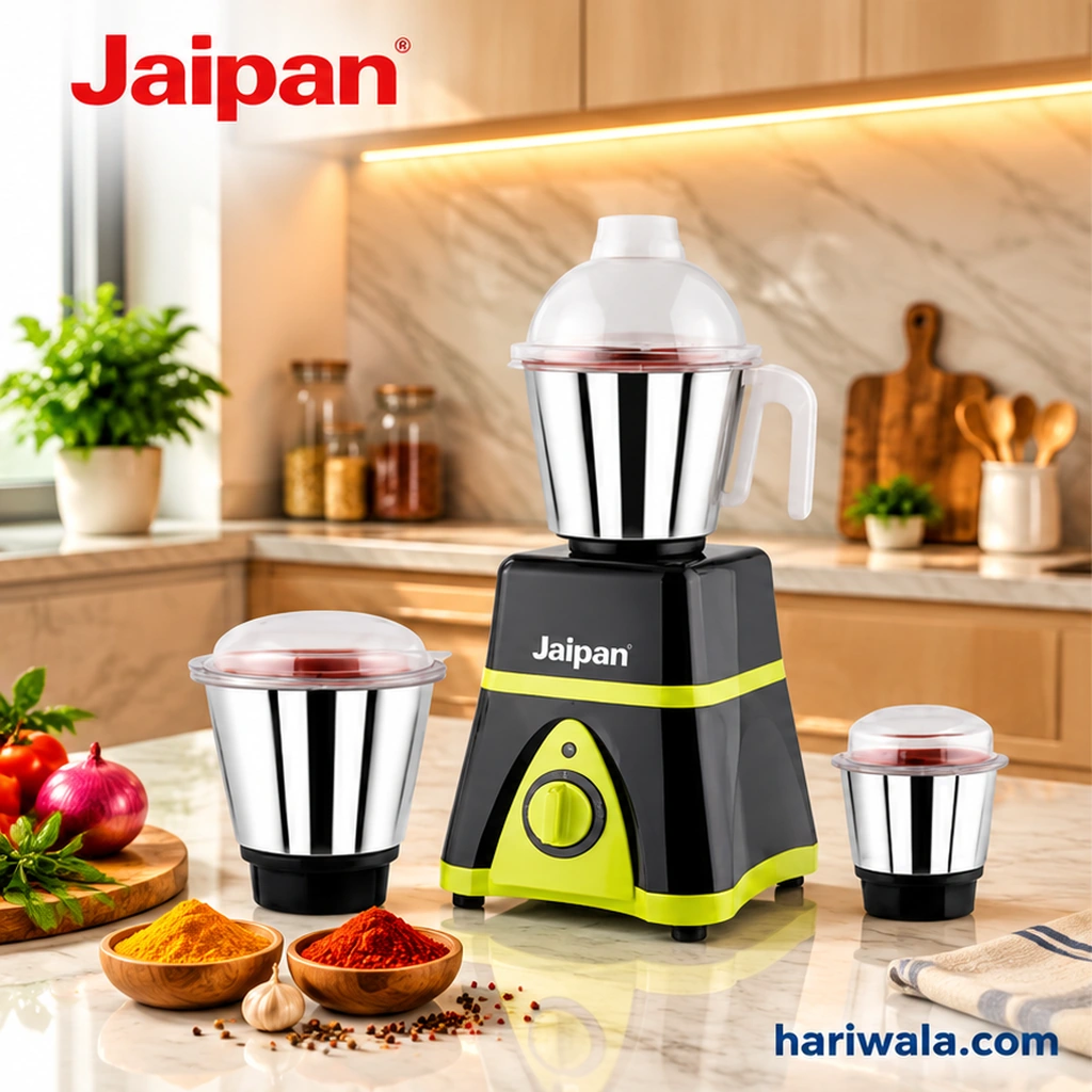 Jaipan Kitchen King Mixer Grinder with 3 Jars – 1000W Black & Green