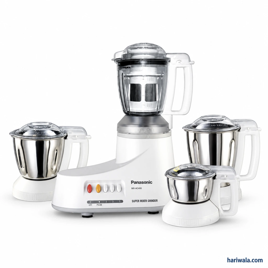 Panasonic Super Mixer Grinder MX-AC400 with 4 Jars – White