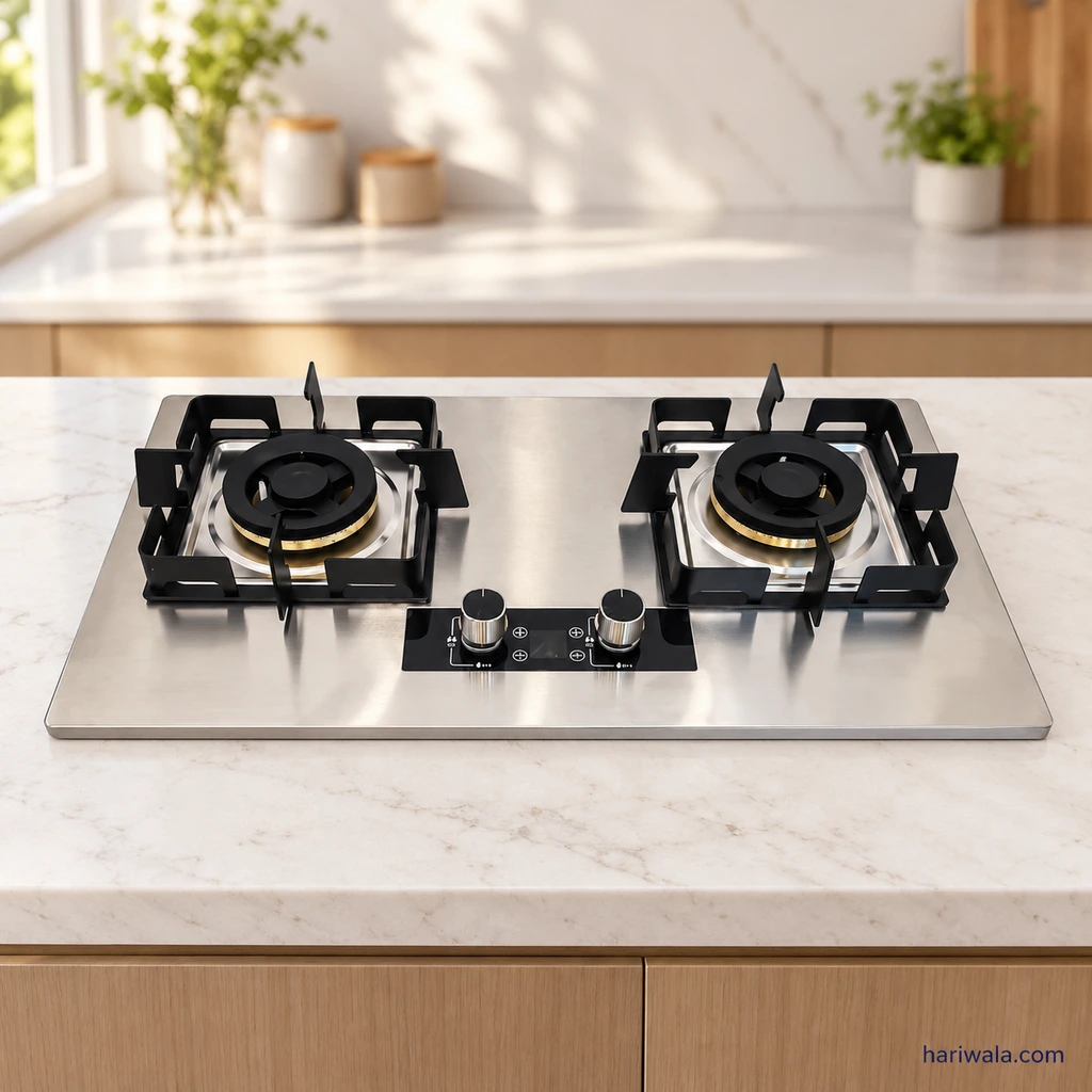 Gazi Smiss Stainless Steel Double Burner Gas Stove GA-BGS-36