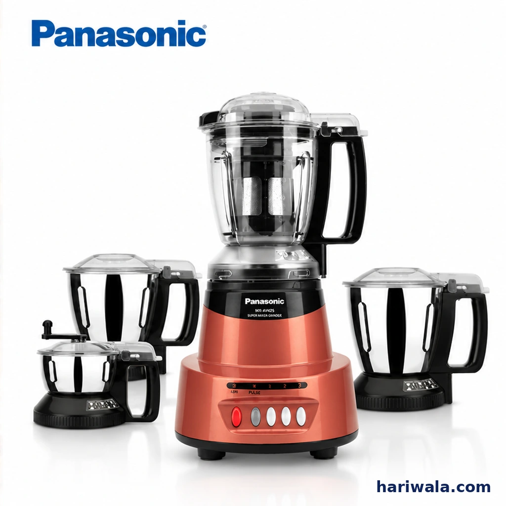 Panasonic Mixer Grinder MX-AV425 with 4 Jars – 1500W Rustic Red